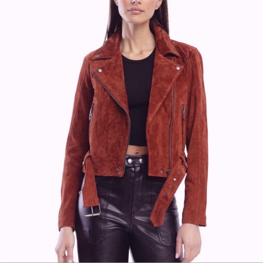 VIGOSS REAL LEATHER SUEDE MOTO JACKET